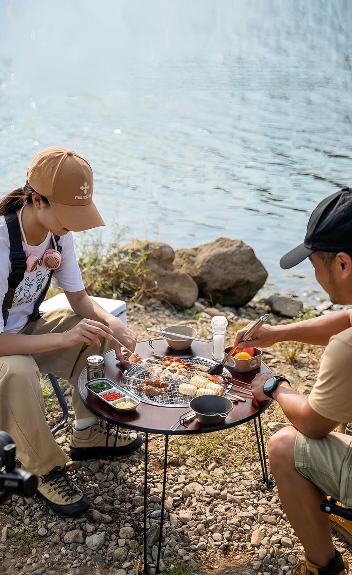 Round BBQ Grill Table