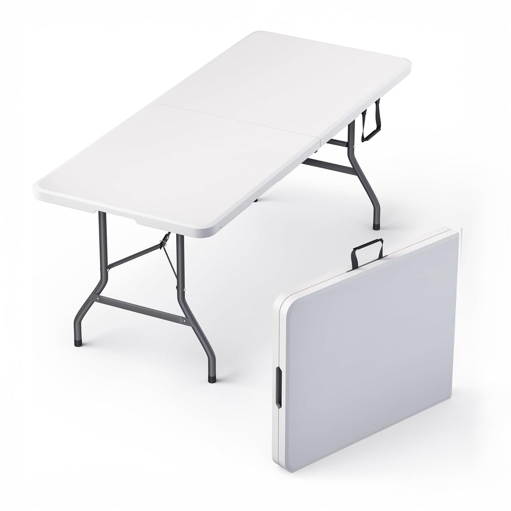 6FT white folding table for up to 8 people with portable foldable design – China Home Store Mauritius-color-white