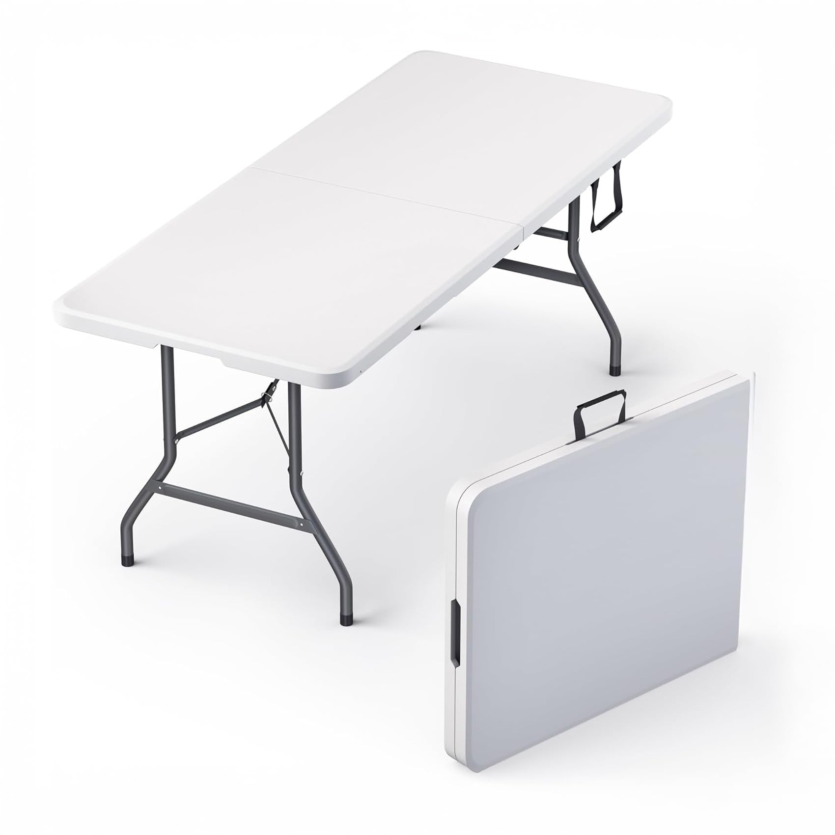 6FT white folding table for up to 8 people with portable foldable design – China Home Store Mauritius-color-white
