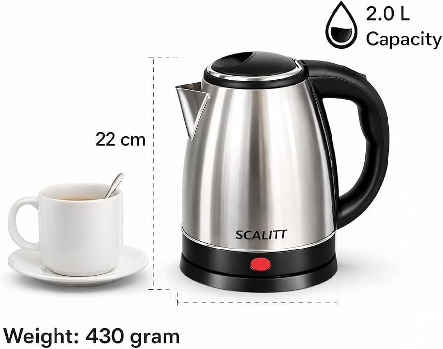2.0L Stainless Steel Electric Kettle – 1500W
