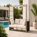 Love Canopy 2-seater outdoor sofa with cushions and side curtains – China Home Store Mauritius