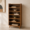 Nordic 6-tier storage and display shelf with books and home décor
